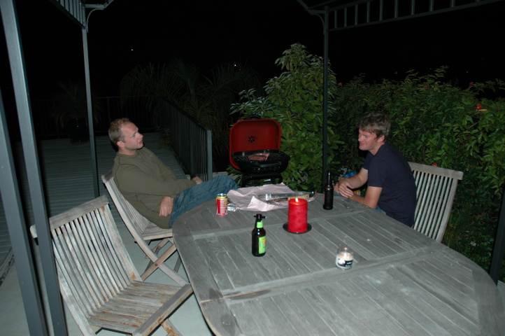 A little barbecue at &Ouml;llis place the night before I went back to Munich